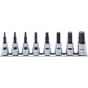 บ๊อกซ์เดือยโผล่ หกเหลี่ยม (นิ้ว) ขนาด 3/8” ยาว 50mm. ชุด 8 ชิ้น (Inhex Bit Socket Set)
