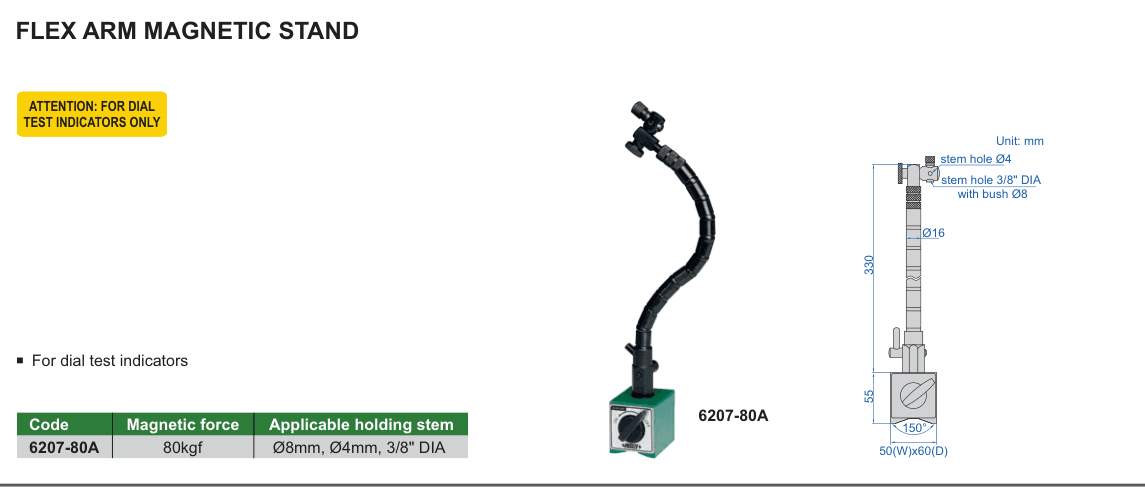 INSIZE Flex Arm Magnetic Stand (6207-80A)