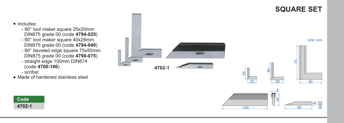 INSIZE Square Set (4702-1)