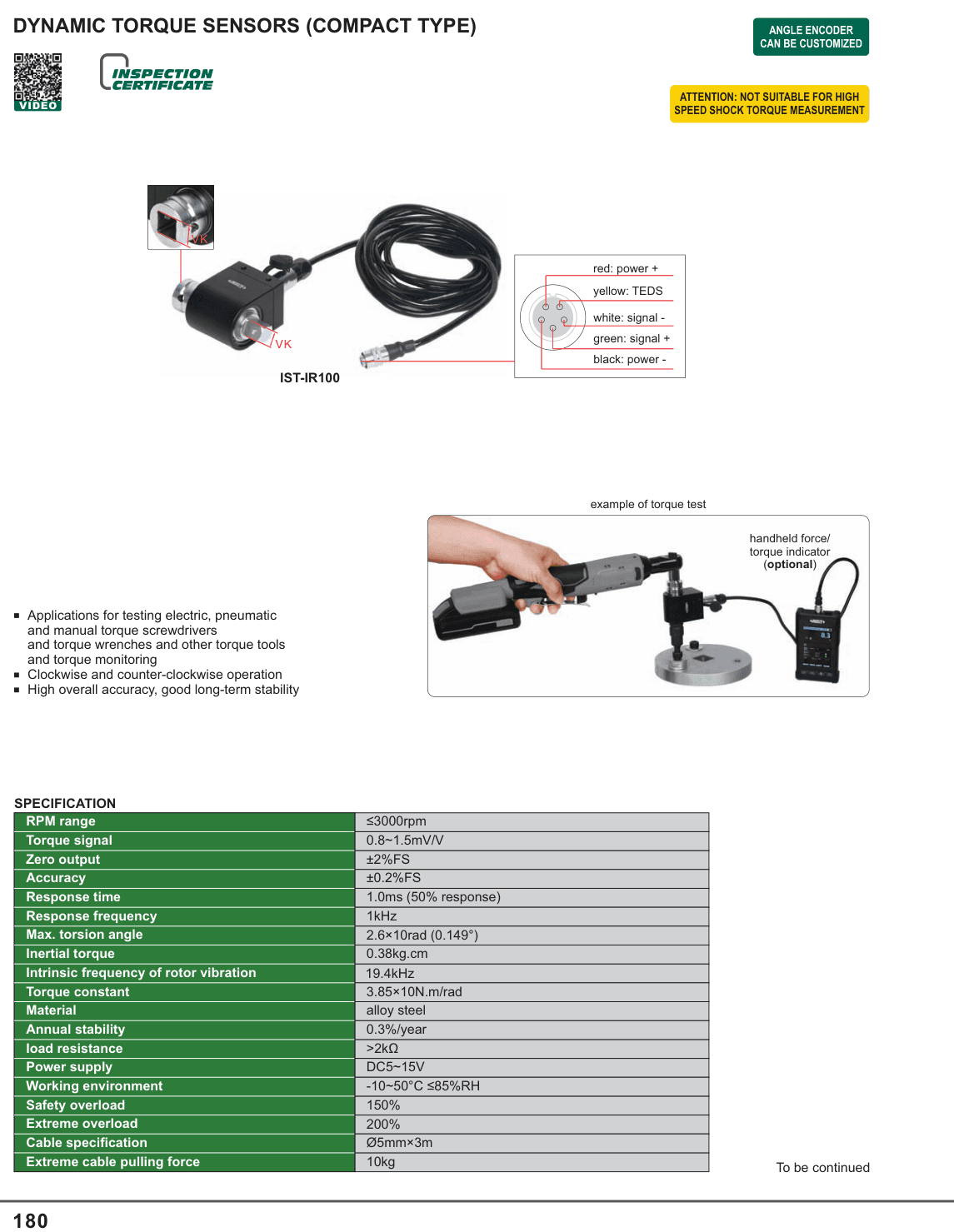 INSIZE Dynamic Torque Sensors (Compact Type) (IST-IR100)