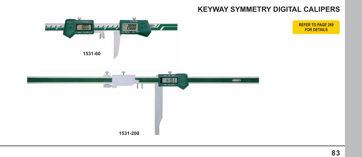INSIZE Keyway Symmetry Digital Calipers (1531-200)