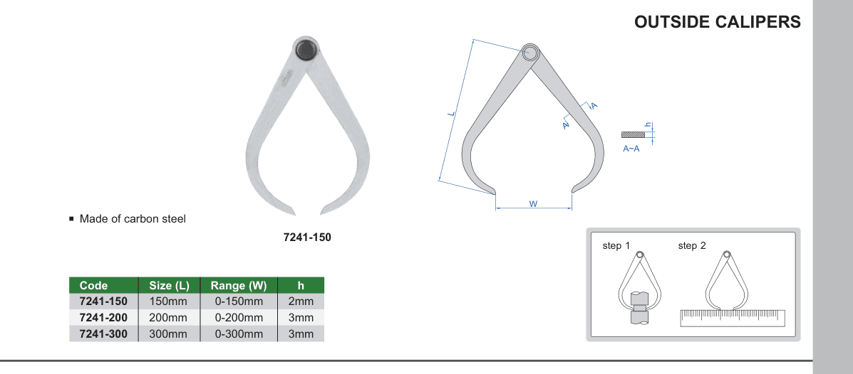 INSIZE Outside Calipers (7241-150)