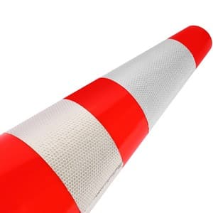 กรวยจราจร PVC คาดแถบสะท้อนแสง POLO สูง 70 ซม.