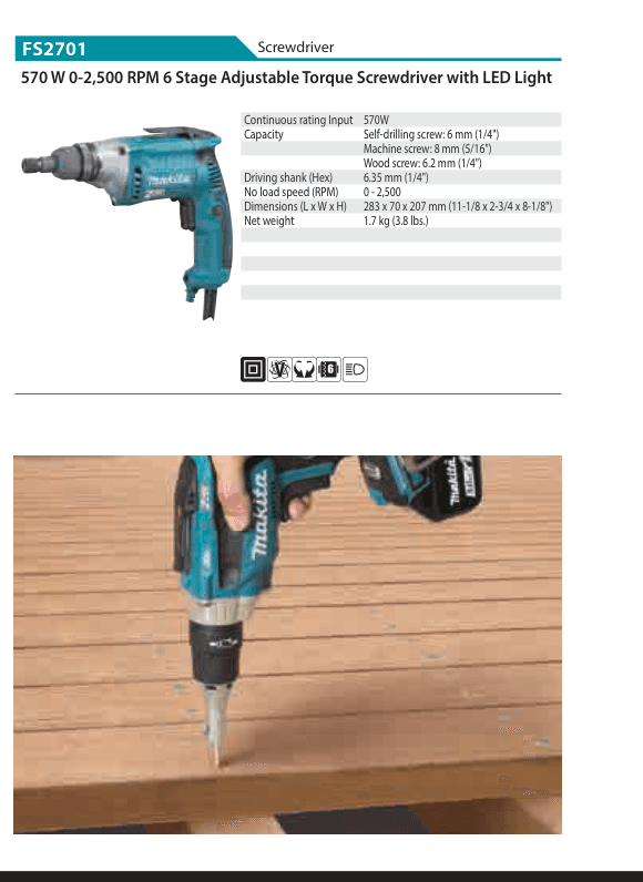 ไขควงไฟฟ้า Makita FS2701
