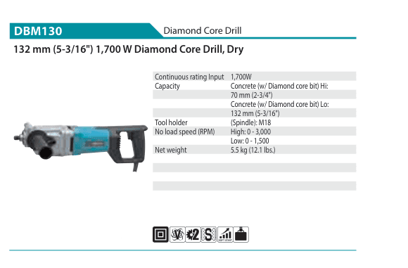 เครื่องเจาะคอริ่ง Makita DBM130
