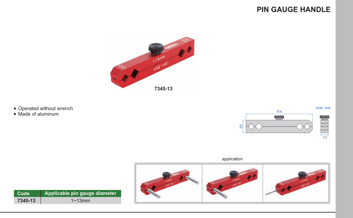 INSIZE Pin Gauge Handle (7345-13)