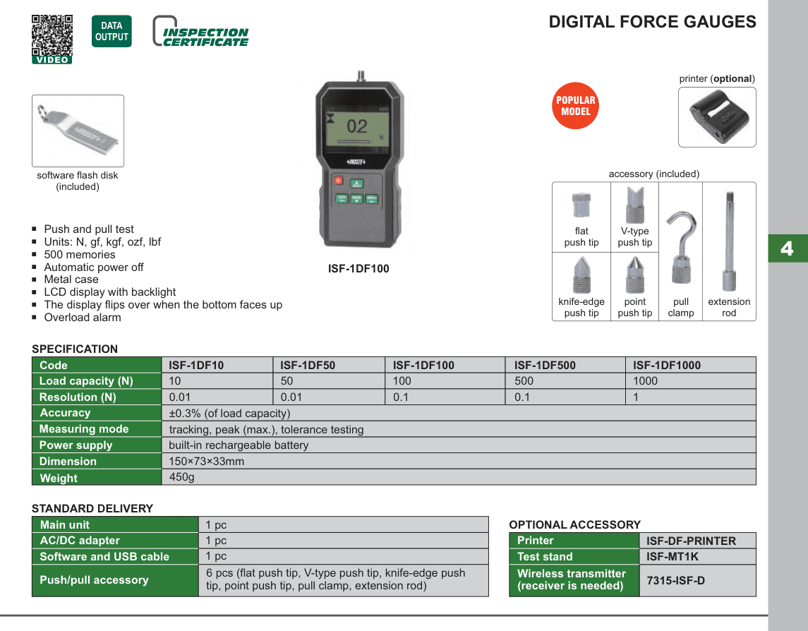 INSIZE Digital Force Gauges (ISF-1DF50)