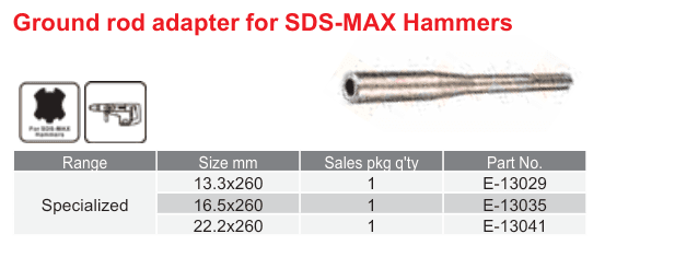 อุปกรณ์เสริม Makita — Ground rod adapter for SDS-MAX Hammers