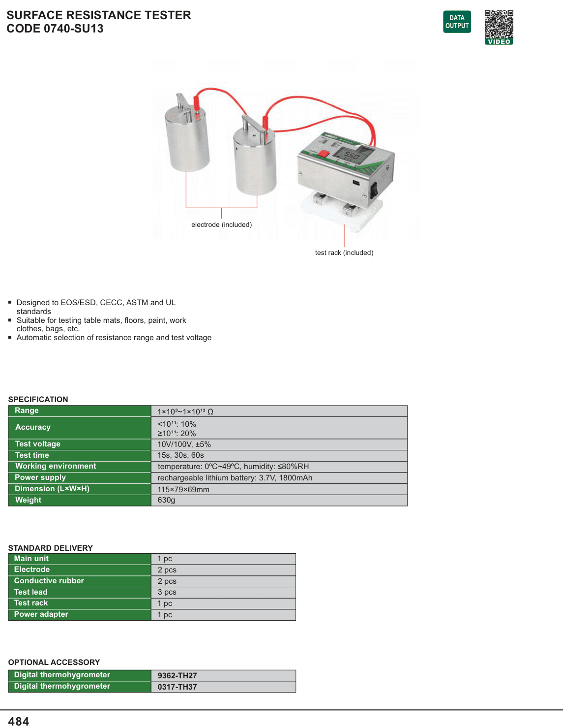 INSIZE Surface Resistance Tester (0740-SU13)