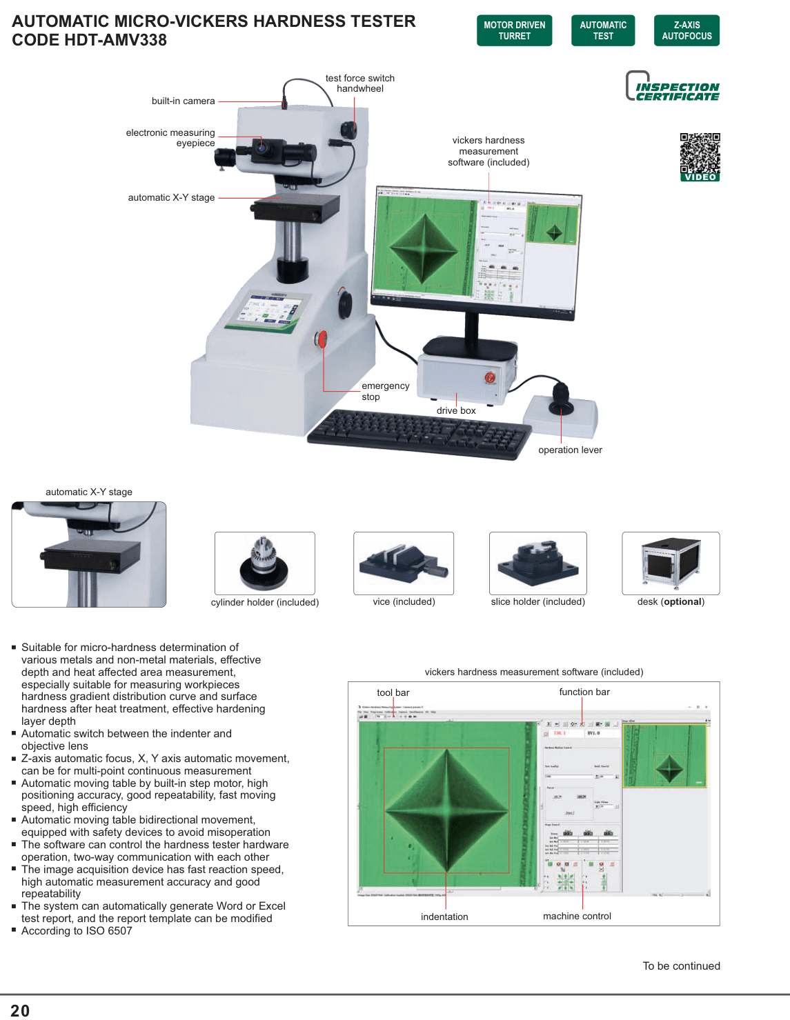 INSIZE Automatic Micro-Vickers Hardness Tester (HDT-AMV338)