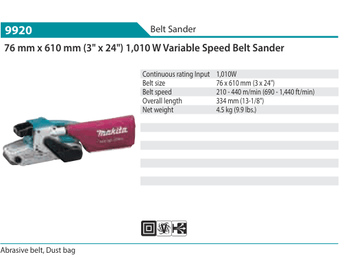 เครื่องขัดสายพาน Makita 9920