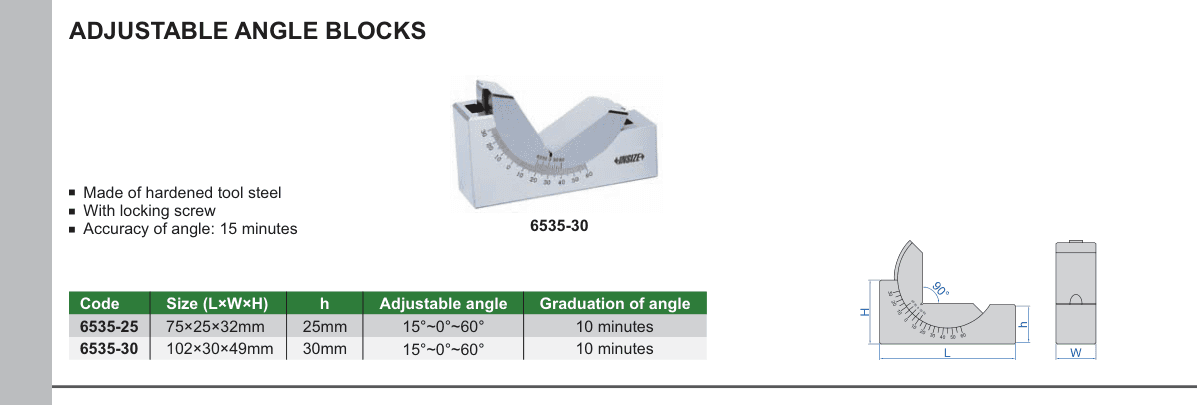 INSIZE Adjustable Angle Blocks (6535-30)