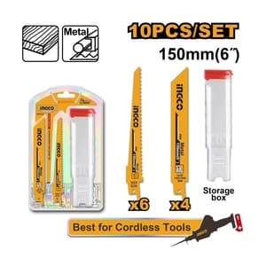 ชุดใบเลื่อยชัก INGCO RSB1002 6" (ไม้+เหล็ก) 10 ใบ/ชุด
