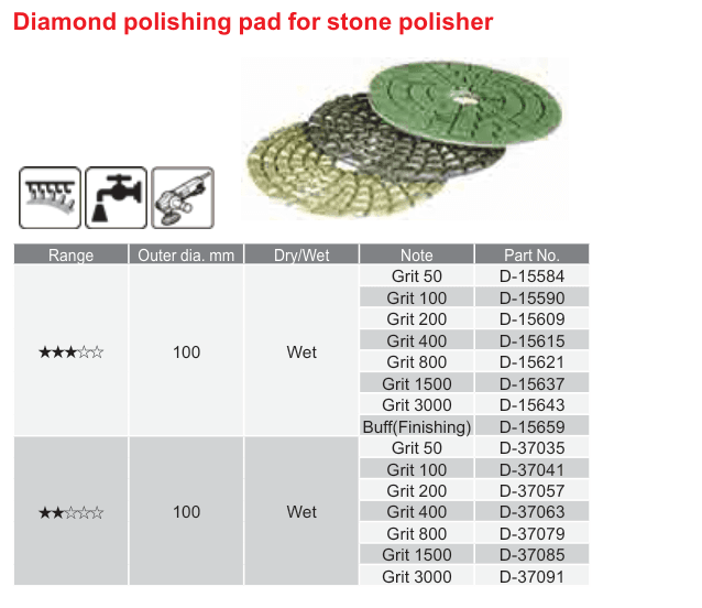 อุปกรณ์เสริม Makita — Diamond polishing pad for stone polisher