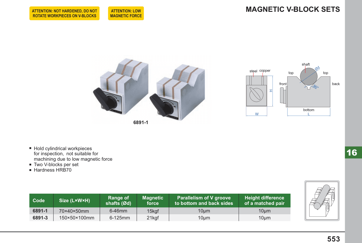 INSIZE Magnetic V-Block Sets (6891-1)