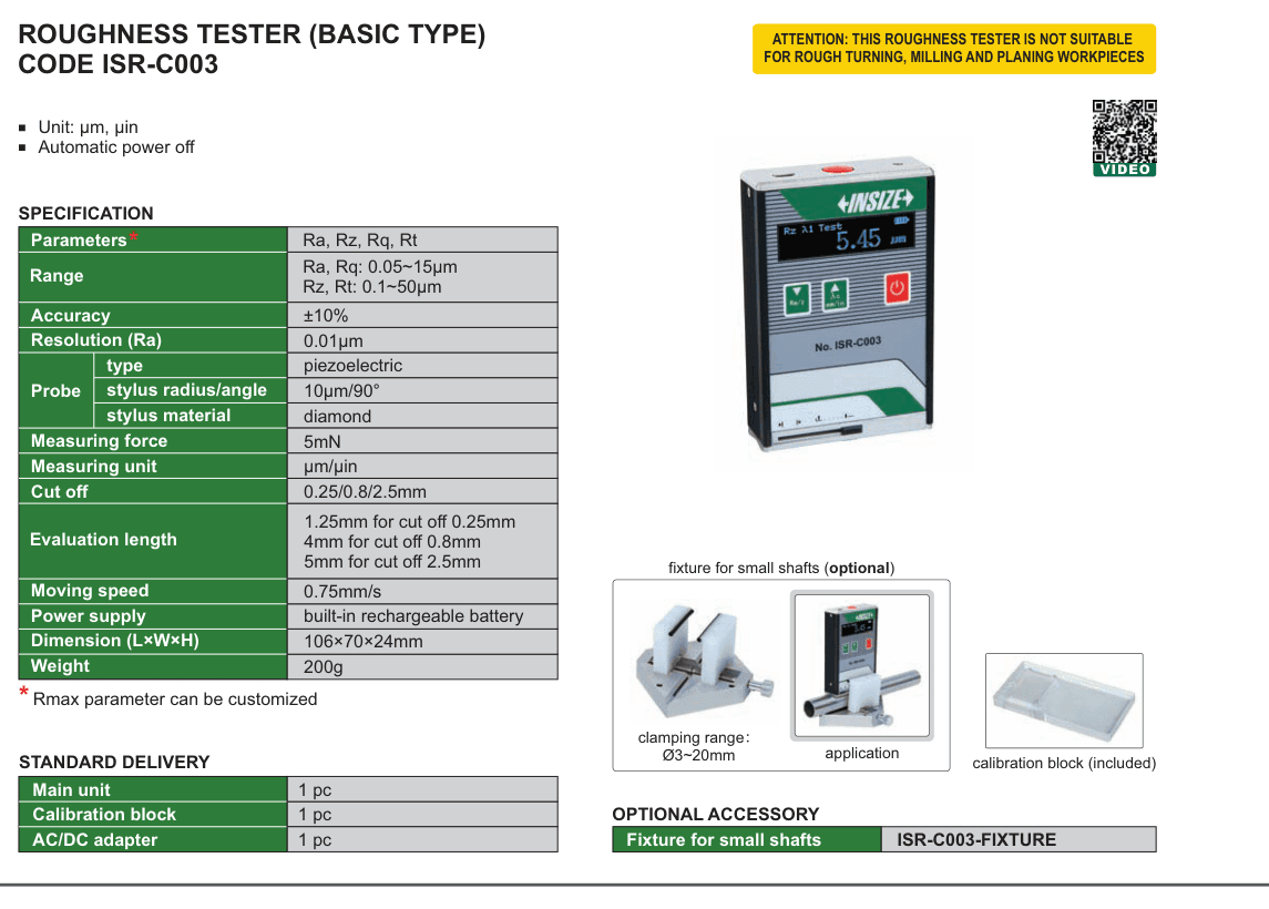 INSIZE Roughness Tester (Basic Type) (ISR-C003)