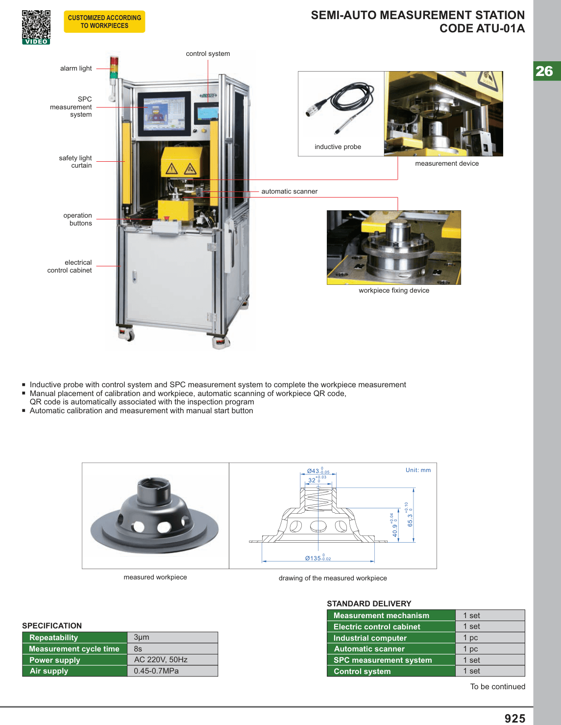 INSIZE Semi-Auto Measurement Station (ATU-01A)