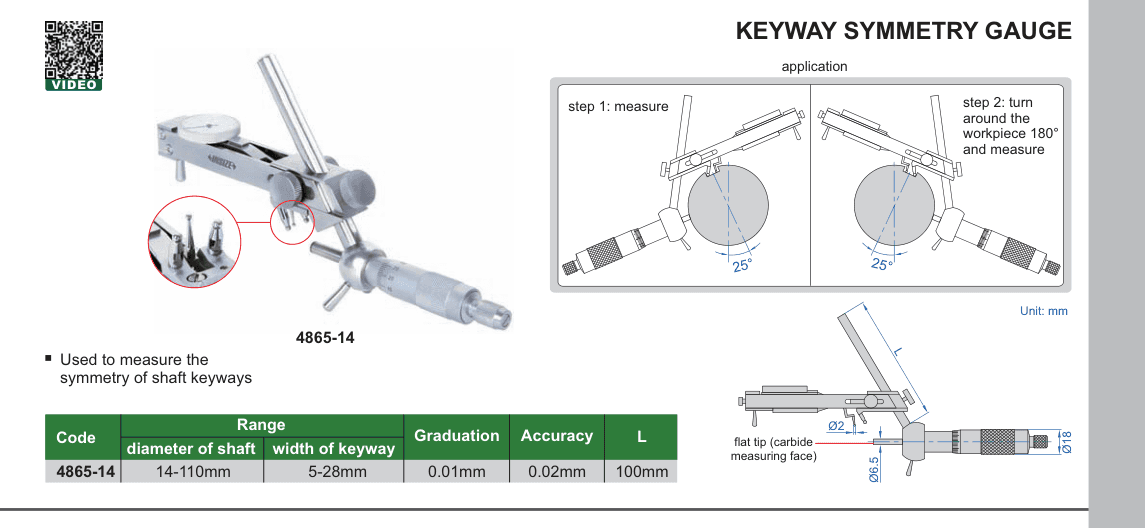 INSIZE Keyway Symmetry Gauge (4865-14)