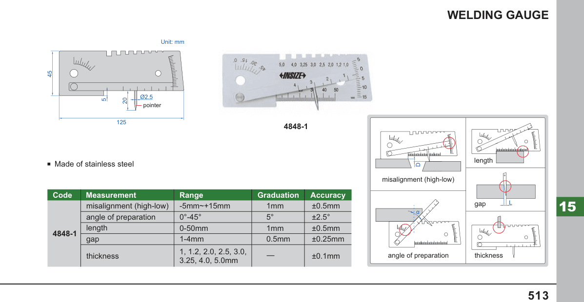 INSIZE Welding Gauge (4848-1)