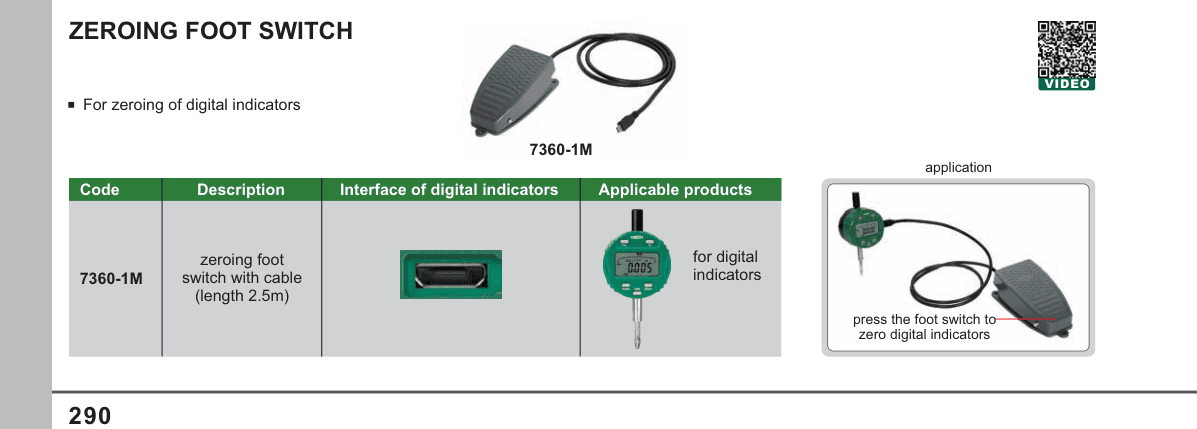 INSIZE Zeroing Foot Switch (7360-1M)