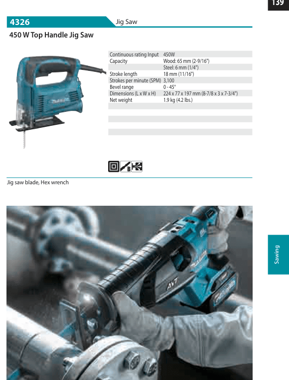เลื่อยจิ๊กซอว์ Makita 4326