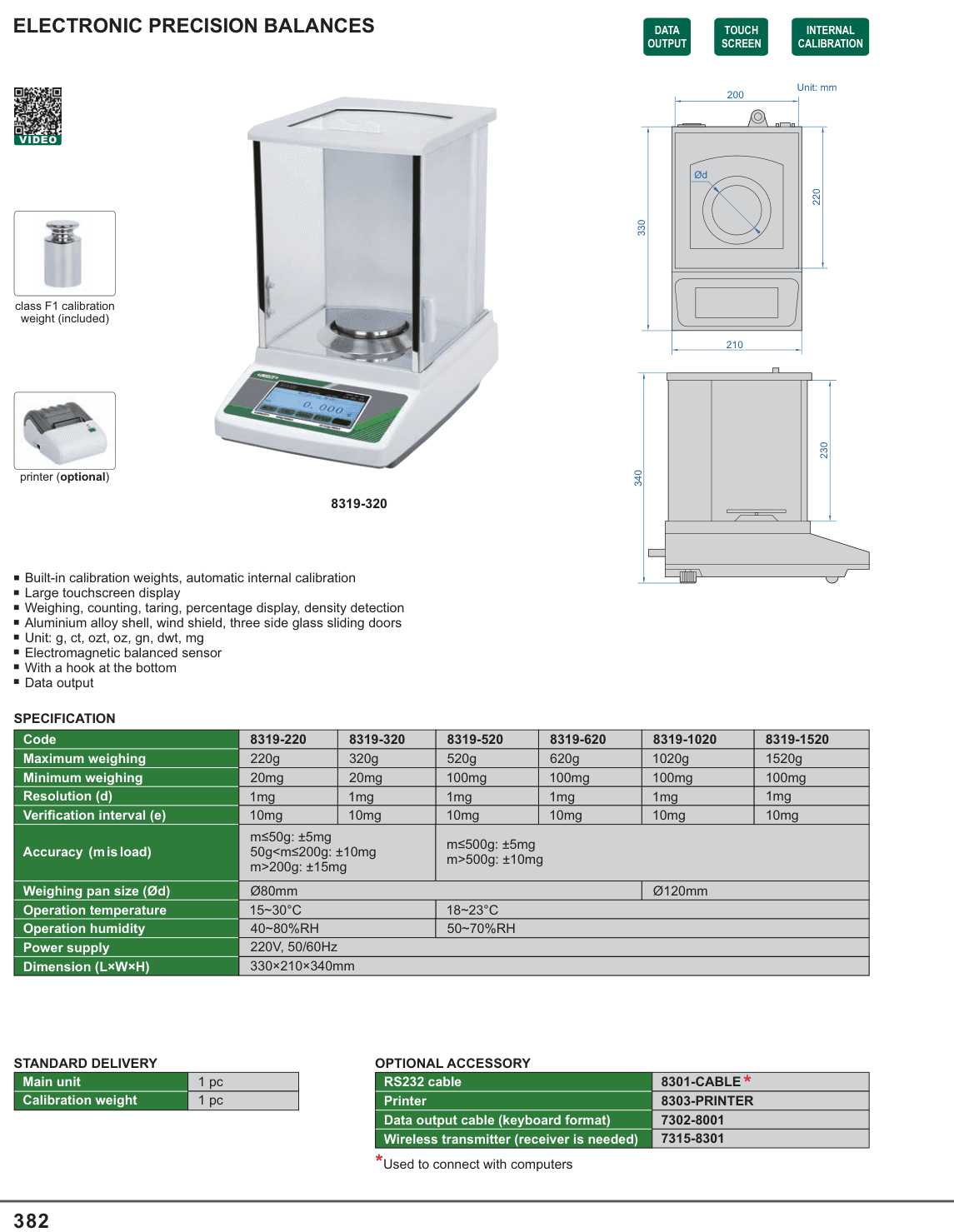 INSIZE Electronic Precision Balances (8319-320)