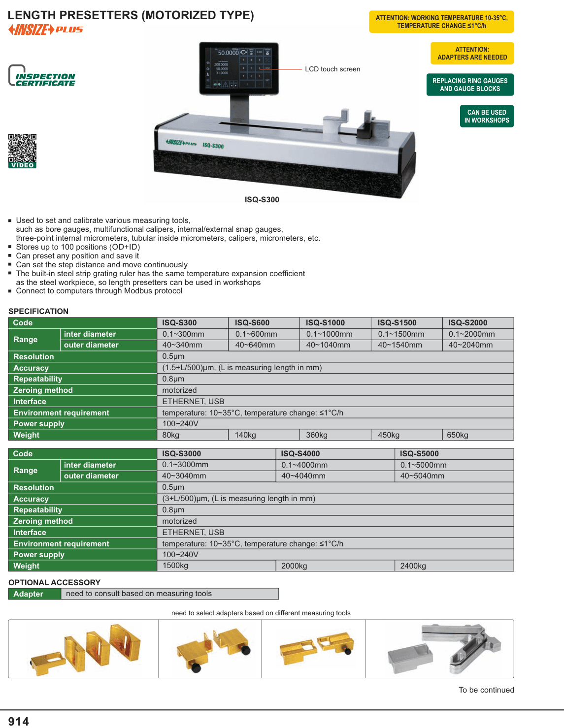 INSIZE Length Presetters (Motorized Type) (ISQ-S300)