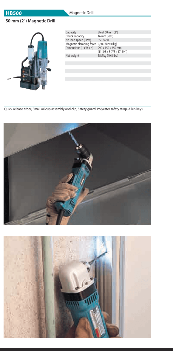 สว่านแท่นแม่เหล็ก Makita HB500