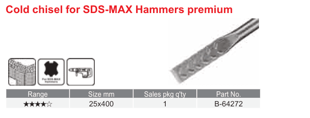 อุปกรณ์เสริม Makita — Cold chisel for SDS-MAX Hammers premium