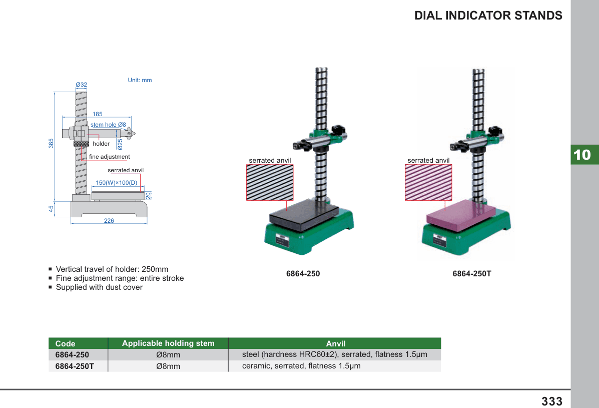 INSIZE Dial Indicator Stands (6864-250)