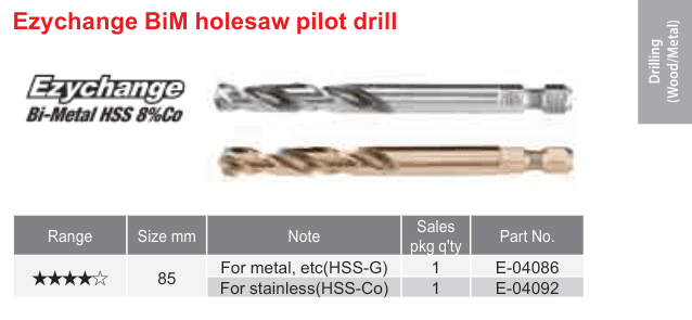 อุปกรณ์เสริม Makita — Ezychange BiM holesaw pilot drill
