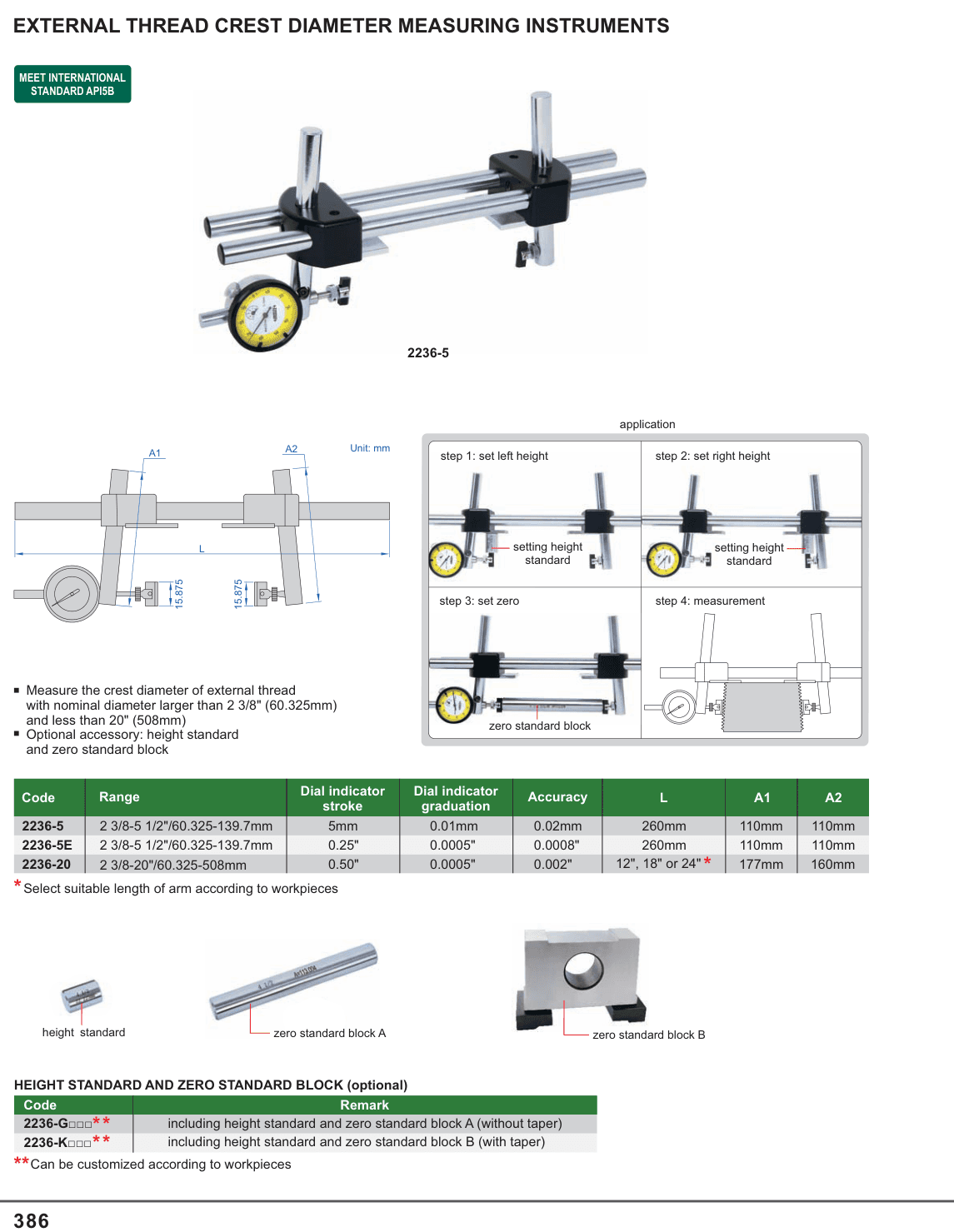 INSIZE External Thread Crest Diameter Measuring Instruments (2236-5)