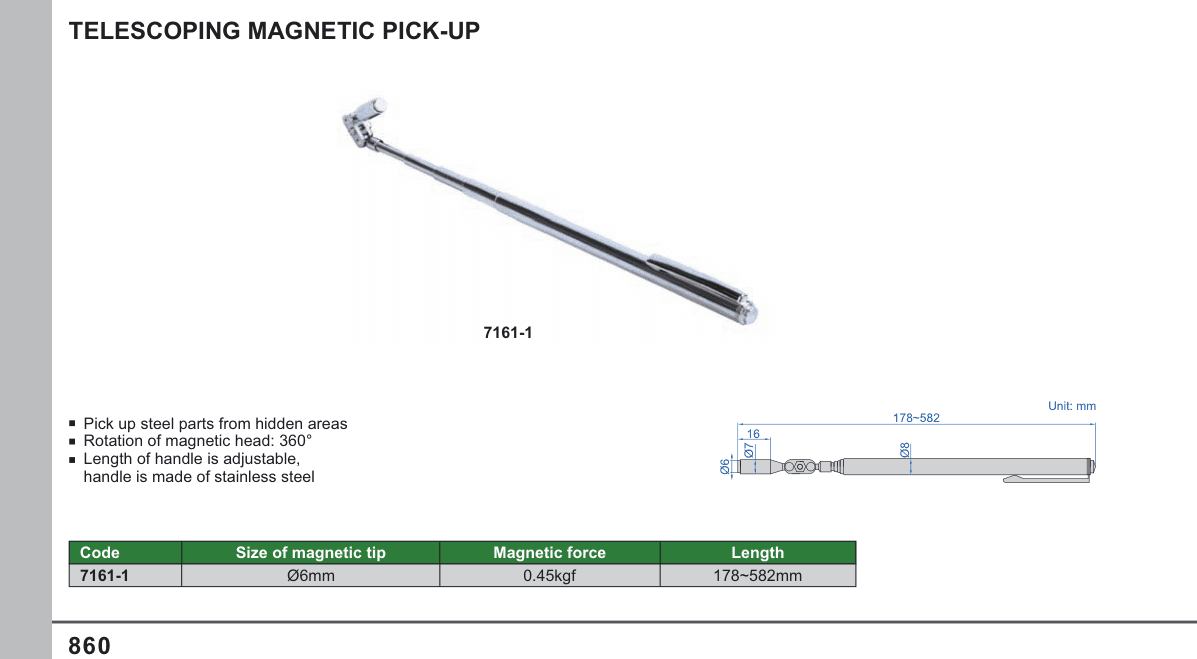 INSIZE Telescoping Magnetic Pick-Up (7161-1)