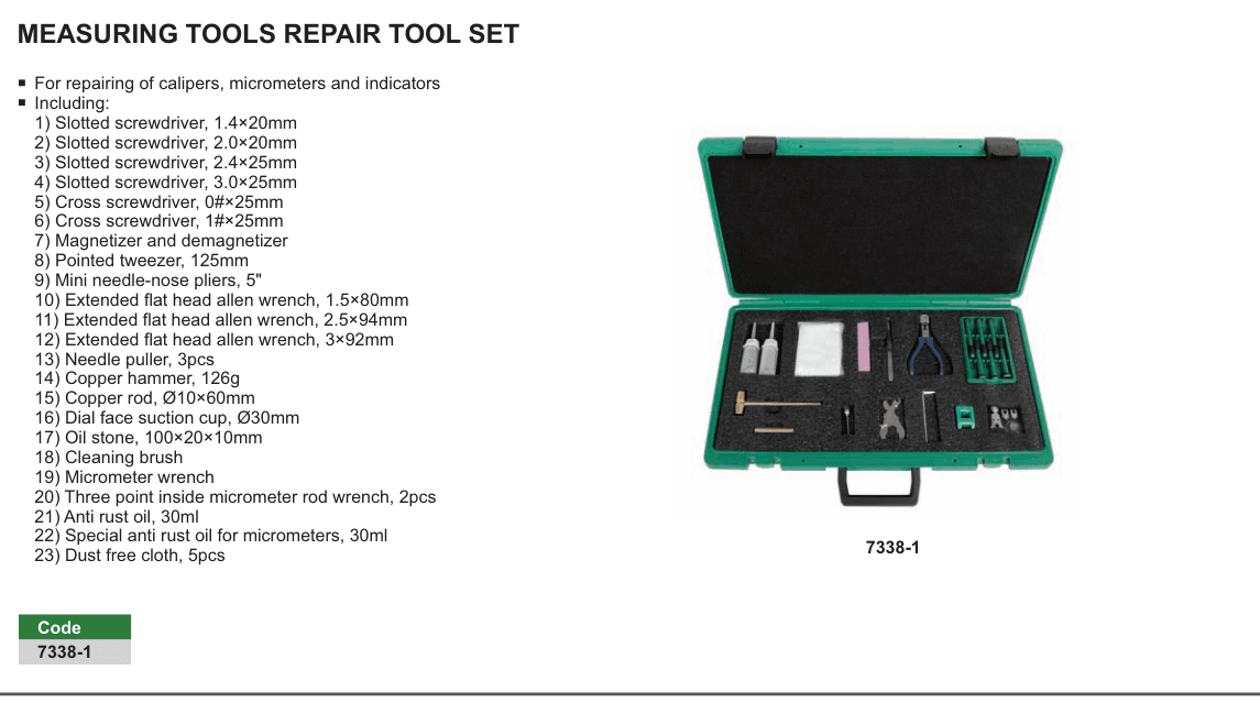 INSIZE Measuring Tools Repair Tool Set (7338-1)