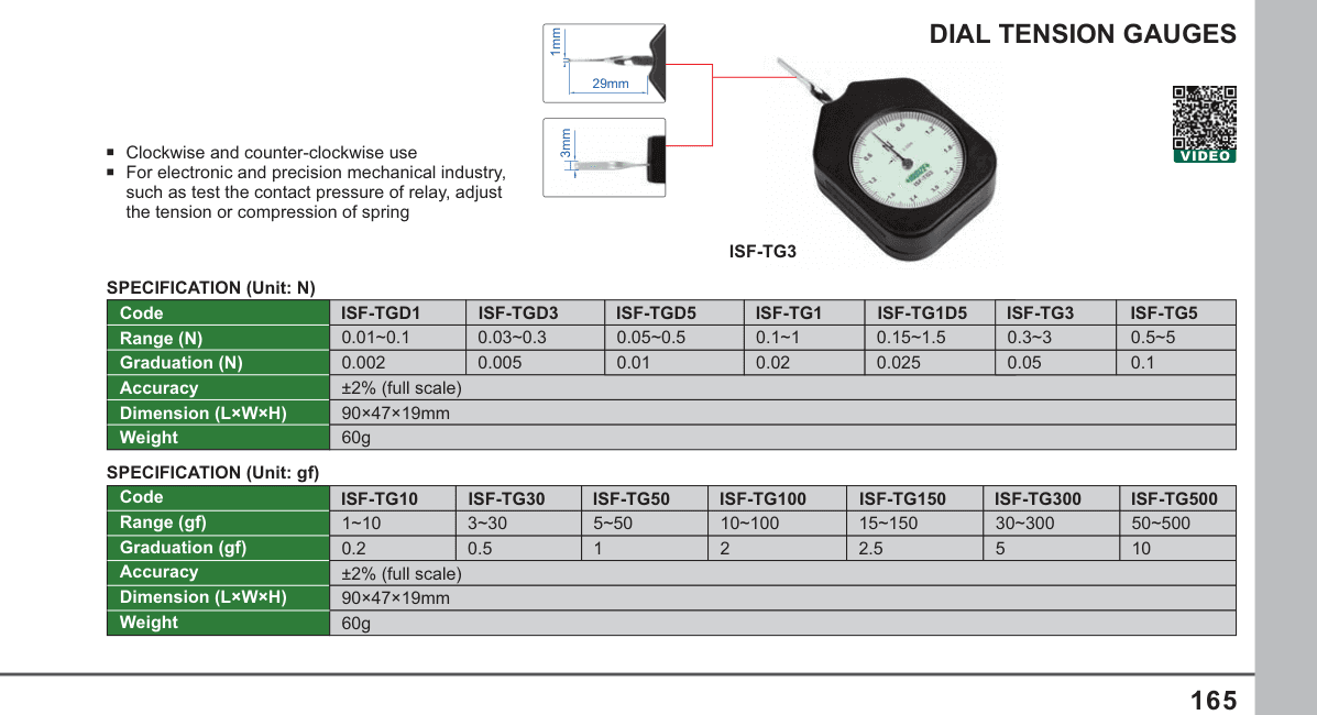 INSIZE Dial Tension Gauges (ISF-TG3)