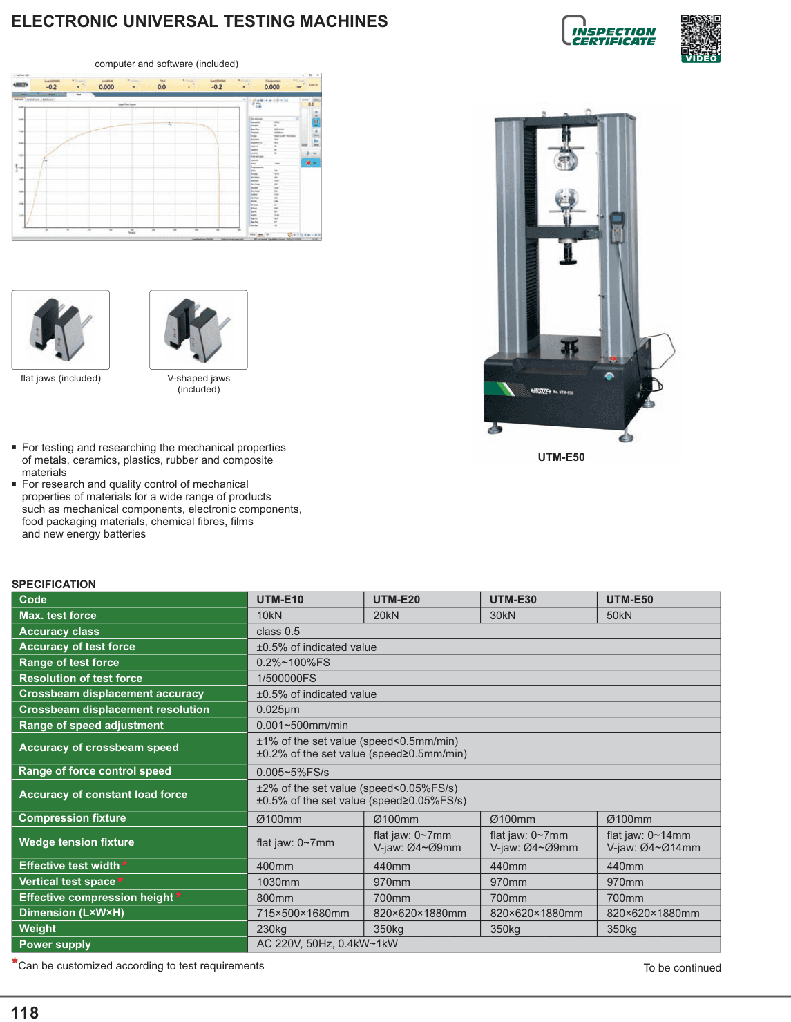 INSIZE Electronic Universal Testing Machines (UTM-E50)