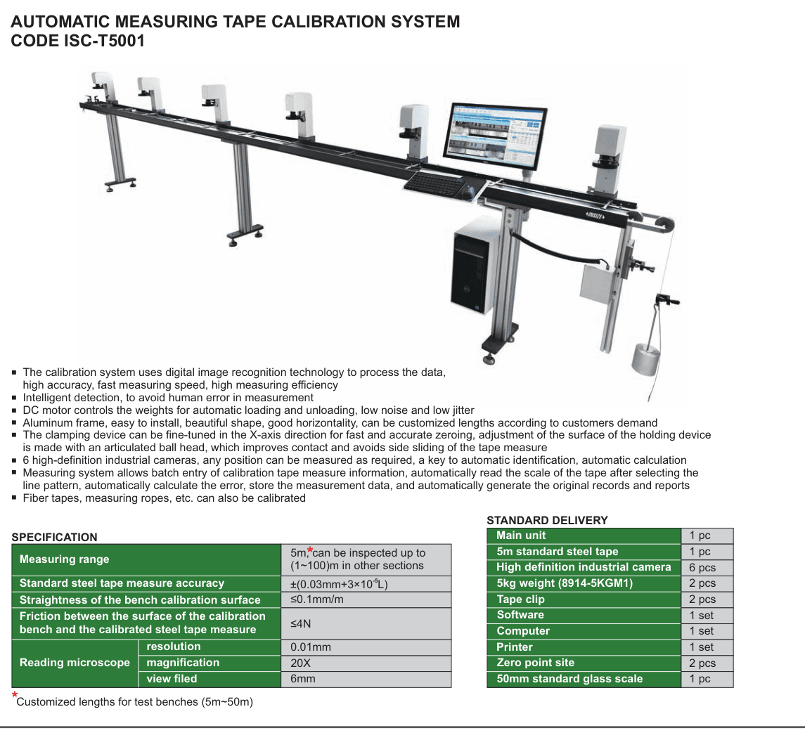INSIZE Automatic Measuring Tape Calibration System (ISC-T5001)