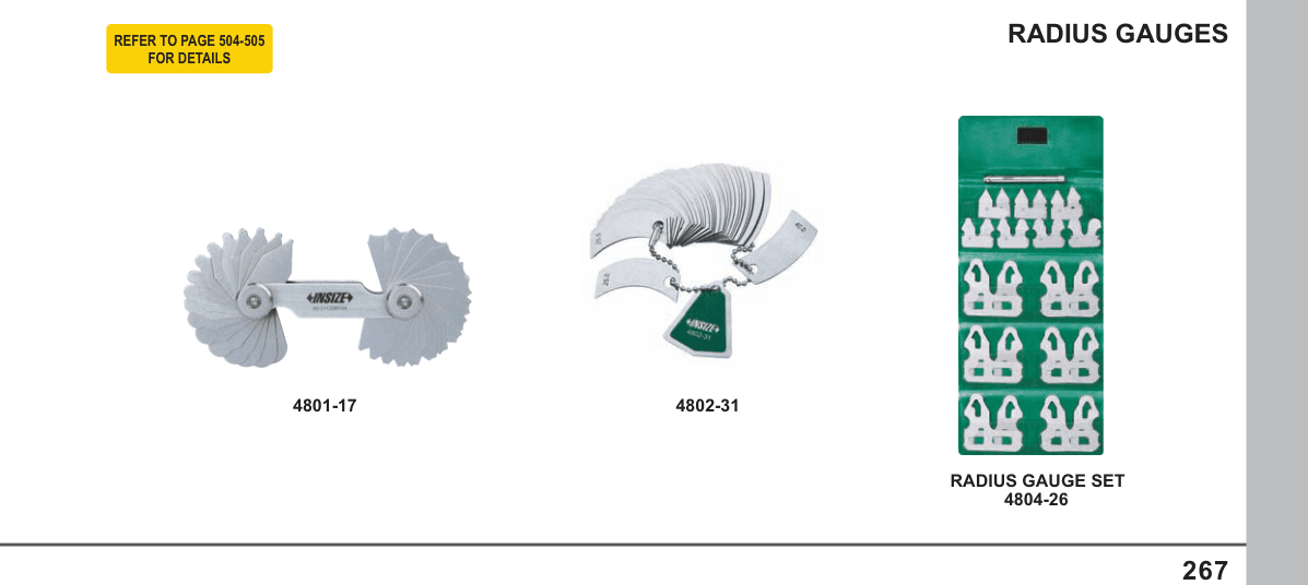 INSIZE Radius Gauges (4804-26)