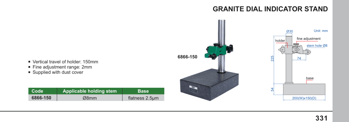INSIZE Granite Dial Indicator Stand (6866-150)