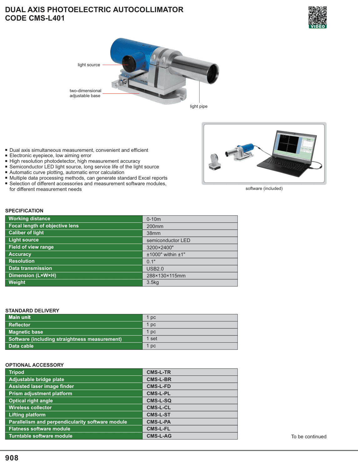 INSIZE Dual Axis Photoelectric Autocollimator (CMS-L401)