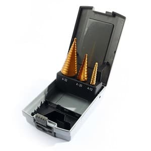 อุปกรณ์เสริม Makita — Metal step drill bit straight flute titanium coating assortment in plastic case