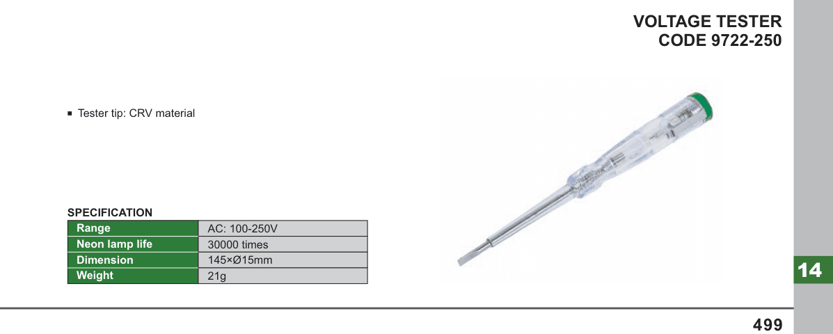 INSIZE Voltage Tester (9722-250)