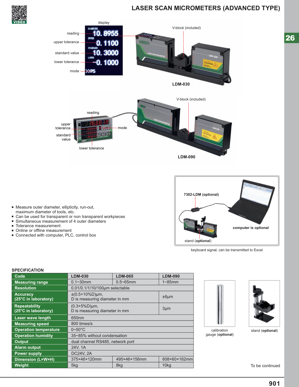 INSIZE Laser Scan Micrometers (Advanced Type) (LDM-030)