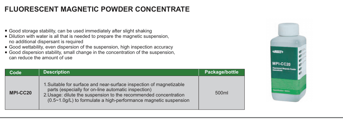 INSIZE Fluorescent Magnetic Powder Concentrate (MPI-CC20)