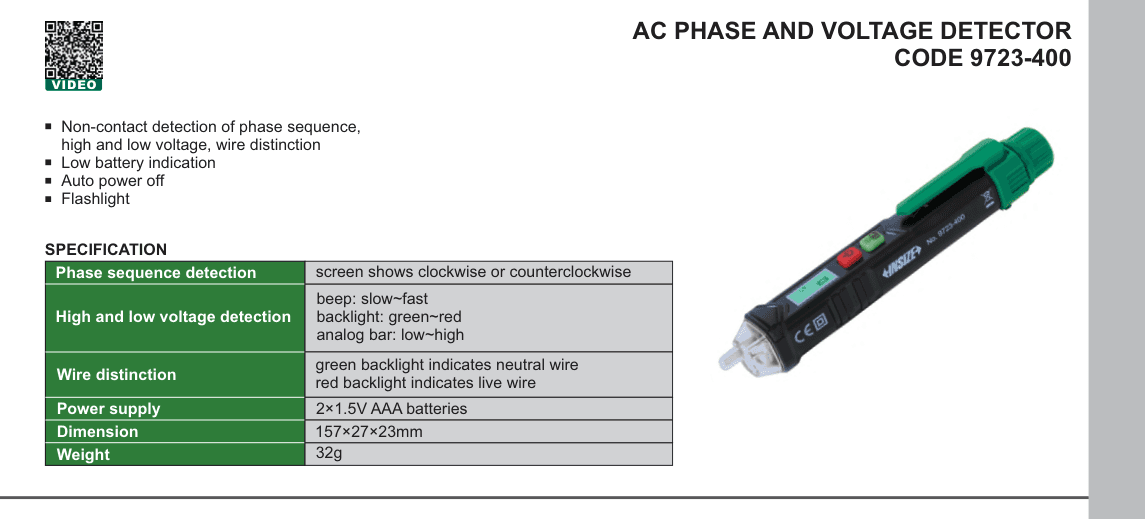 INSIZE Ac Phase And Voltage Detector (9723-400)