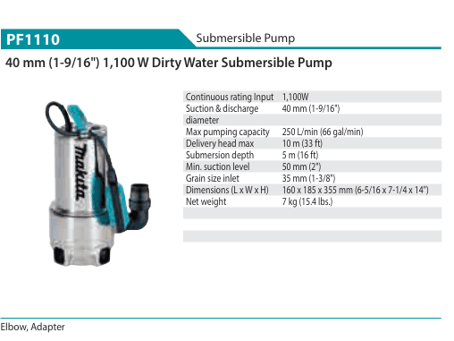 ปั๊มจุ่ม Makita PF1110