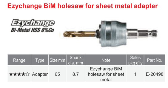 อุปกรณ์เสริม Makita — Ezychange BiM holesaw for sheet metal adapter