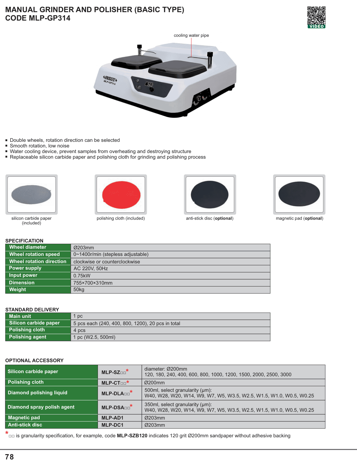 INSIZE Manual Grinder And Polisher (Basic Type) (MLP-GP314)