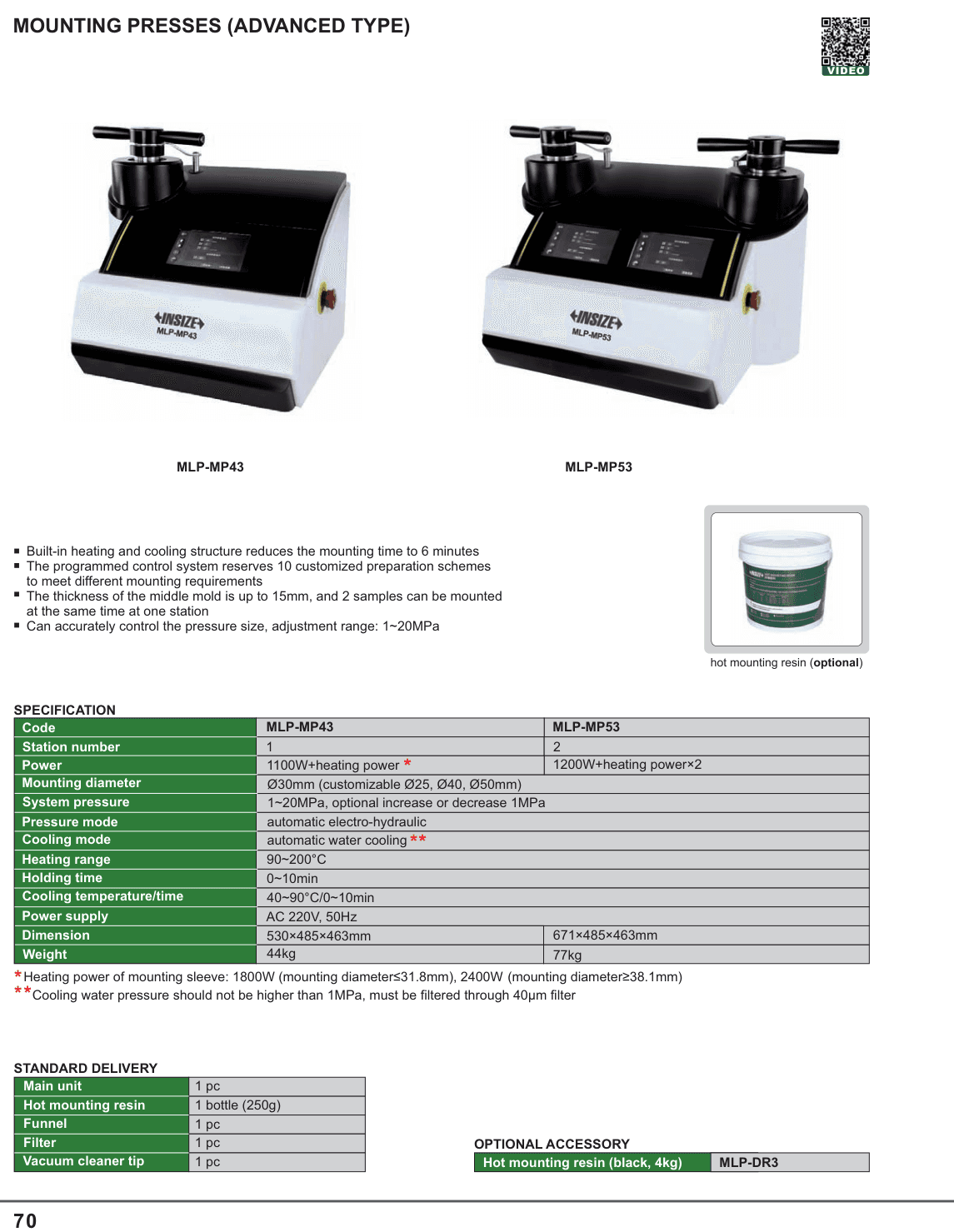 INSIZE Mounting Presses (Advanced Type) (MLP-DR3)