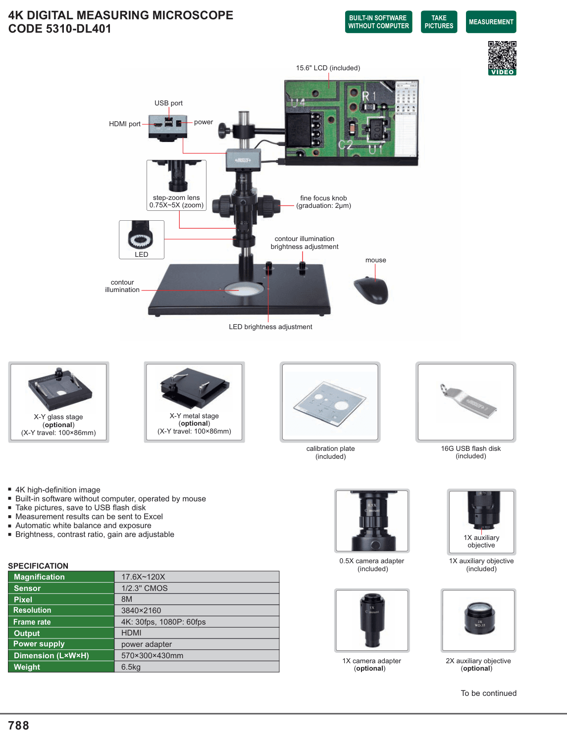 INSIZE 4K Digital Measuring Microscope (5310-DL401)